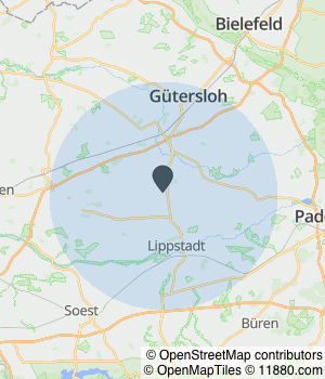 Kartendarstellung des Servicegebiets von Klaas Innenausbau