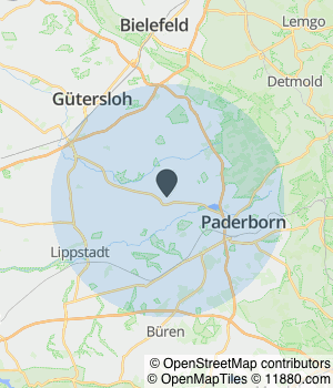Kartendarstellung des Servicegebiets von Johannes Hausmeisterservice