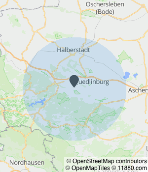 Kartendarstellung des Servicegebiets von Matisa Bau GmbH