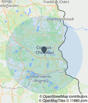 Kartendarstellung des Servicegebiets von DEVK Geschäftsstelle Mario Hänsch