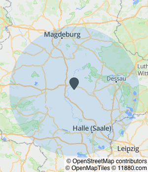 Kartendarstellung des Servicegebiets von moderne bauelemente Systemvertrieb GmbH