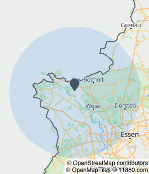 Kartendarstellung des Servicegebiets von KTM clean