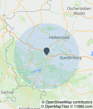 Kartendarstellung des Servicegebiets von CarClean Fahrzeugaufbereitung