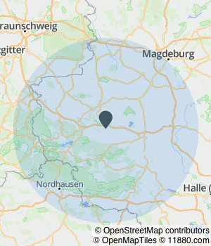 Kartendarstellung des Servicegebiets von Korkstore Quedlinburg