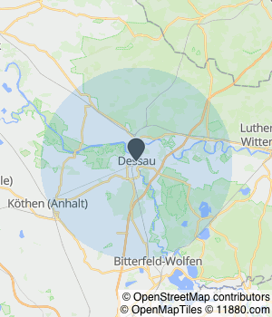 Kartendarstellung des Servicegebiets von FliesenundHandwerk.de