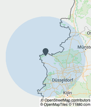 Kartendarstellung des Servicegebiets von Objektservice Farbdesign