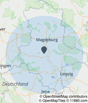 Kartendarstellung des Servicegebiets von Fliesenleger Meisterbetrieb