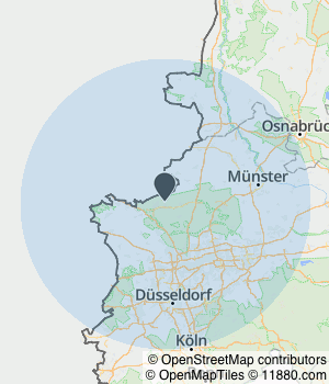 Kartendarstellung des Servicegebiets von Neo Heat