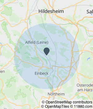 Kartendarstellung des Servicegebiets von Rutha Montage & Service