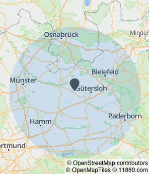 Kartendarstellung des Servicegebiets von Tierheilpraktikerin & Tierpension