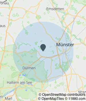 Kartendarstellung des Servicegebiets von Grasshopper GmbH & Co. KG