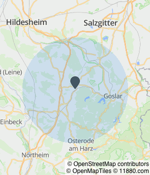 Kartendarstellung des Servicegebiets von Veit Sperling Fliesen- & Baddesign