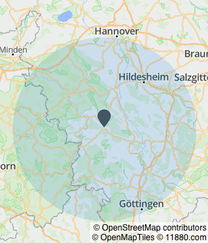 Kartendarstellung des Servicegebiets von Wilhelm Raabe Residenz