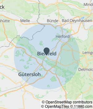 Kartendarstellung des Servicegebiets von DR. AHLBORN LL.M. ARBEITSRECHT - Kanzlei für Arbeitsrecht & Wirtschaftsrecht - Rechtsanwalt und Fachanwalt für Arbeitsrecht & NOTAR