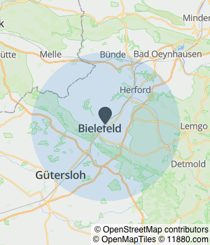 Kartendarstellung des Servicegebiets von Gartenbau Polnicki UG