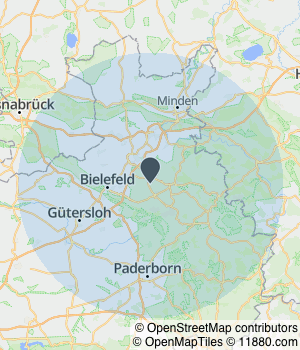 Kartendarstellung des Servicegebiets von Diesendorf Haustechnik