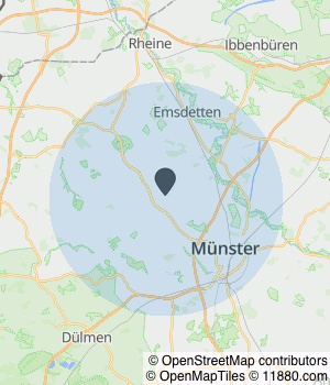 Kartendarstellung des Servicegebiets von FIX mit FELIX – Felix Aupke Montageservice