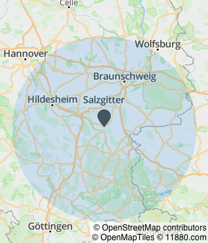 Kartendarstellung des Servicegebiets von Hoffmann Immobilien