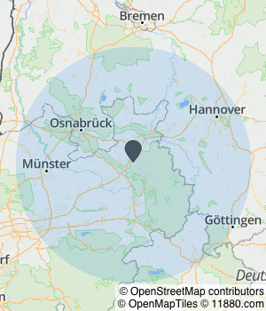 Kartendarstellung des Servicegebiets von LippeMiete