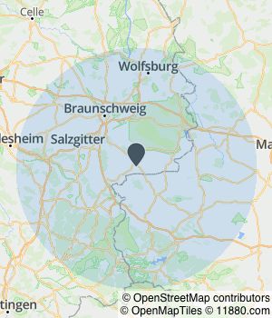 Kartendarstellung des Servicegebiets von Fachwerk Kontor GmbH & Co. KG