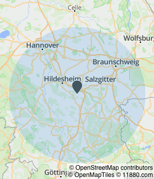 Kartendarstellung des Servicegebiets von BaumWerft