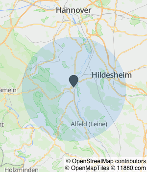 Kartendarstellung des Servicegebiets von Karbo-Alltagsbetreuung