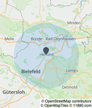 Kartendarstellung des Servicegebiets von Ipek Finanz Inh. Cem Ipek