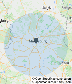 Kartendarstellung des Servicegebiets von die Bayerische SERVICE AGENTUR MAGDEBURG