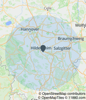 Kartendarstellung des Servicegebiets von Mobiler Cocktailservice