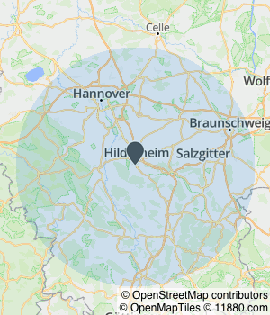 Kartendarstellung des Servicegebiets von Albert Schröter Gebäudeservice GmbH