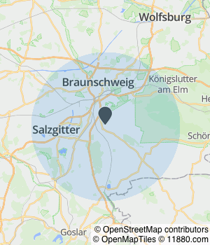 Kartendarstellung des Servicegebiets von roca - grün