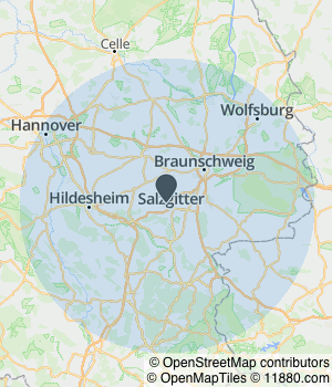 Kartendarstellung des Servicegebiets von Schlösser Umzüge & Transporte
