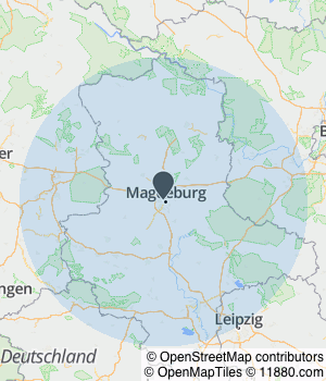 Kartendarstellung des Servicegebiets von Immobilienweiser e.K.