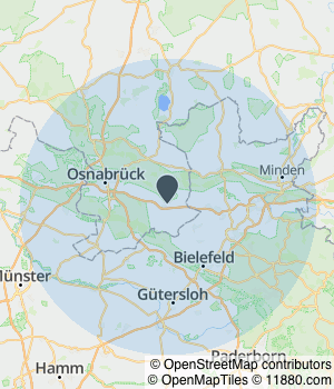 Kartendarstellung des Servicegebiets von HDI Agentur Meißner