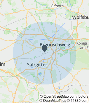 Kartendarstellung des Servicegebiets von ayclean&garden