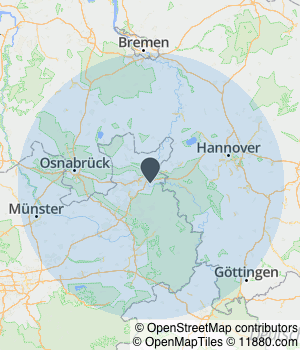 Kartendarstellung des Servicegebiets von CAP Objektservice
