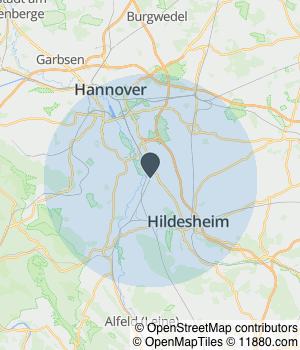 Kartendarstellung des Servicegebiets von Hausservice