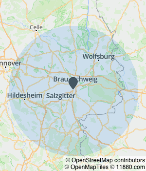 Kartendarstellung des Servicegebiets von Glas Linke