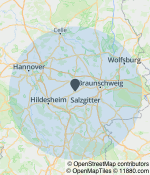 Kartendarstellung des Servicegebiets von DO & KA Heizungsmontage GmbH