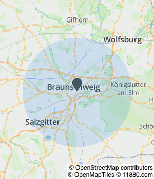 Kartendarstellung des Servicegebiets von Feinkost Komplizen