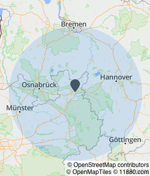 Kartendarstellung des Servicegebiets von 24h KanalHeld GmbH