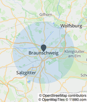Kartendarstellung des Servicegebiets von GH Elektrotechnik GmbH