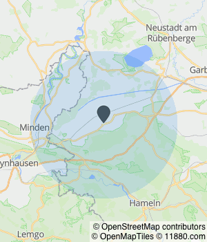 Kartendarstellung des Servicegebiets von Auto-Zentrum Stadthagen
