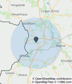 Kartendarstellung des Servicegebiets von Bauunternehmen Panten