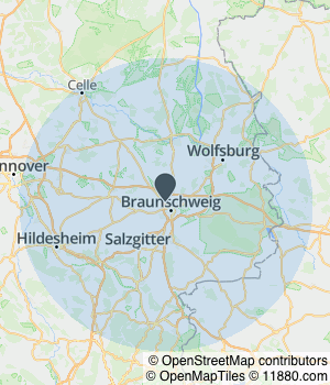 Kartendarstellung des Servicegebiets von LUX Stahlbau GmbH