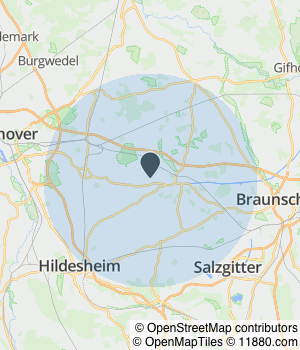 Kartendarstellung des Servicegebiets von Rohr-, Kanal- und Industrieservice Schmidt
