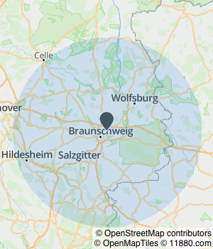 Kartendarstellung des Servicegebiets von Malerbetrieb Cherif