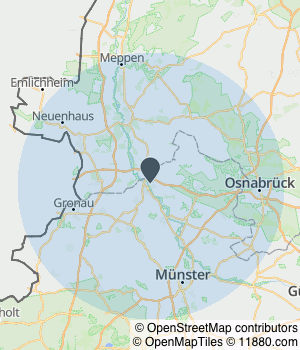 Kartendarstellung des Servicegebiets von GartenGlanz