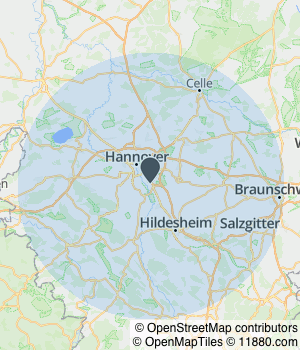 Servicegebiet von Solar Hertz Ingenieurbüro Husein Kartendarstellung des Servicegebiets von Solar Hertz Ingenieurbüro Husein