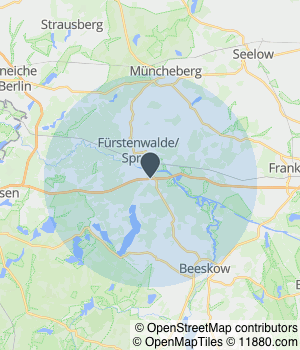 Kartendarstellung des Servicegebiets von SR Hausverwaltung & Office Management